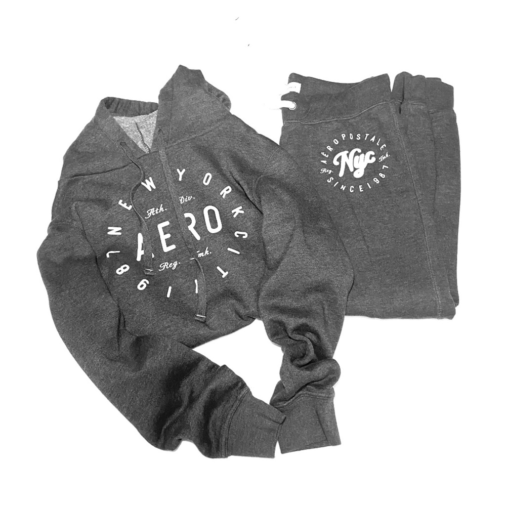 grey aeropostale jogger set